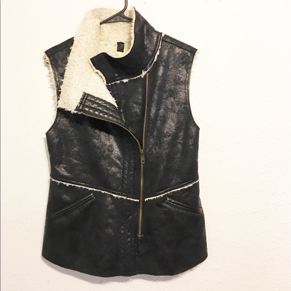 Gianni Bini Faux Suede and Sherpa Vest